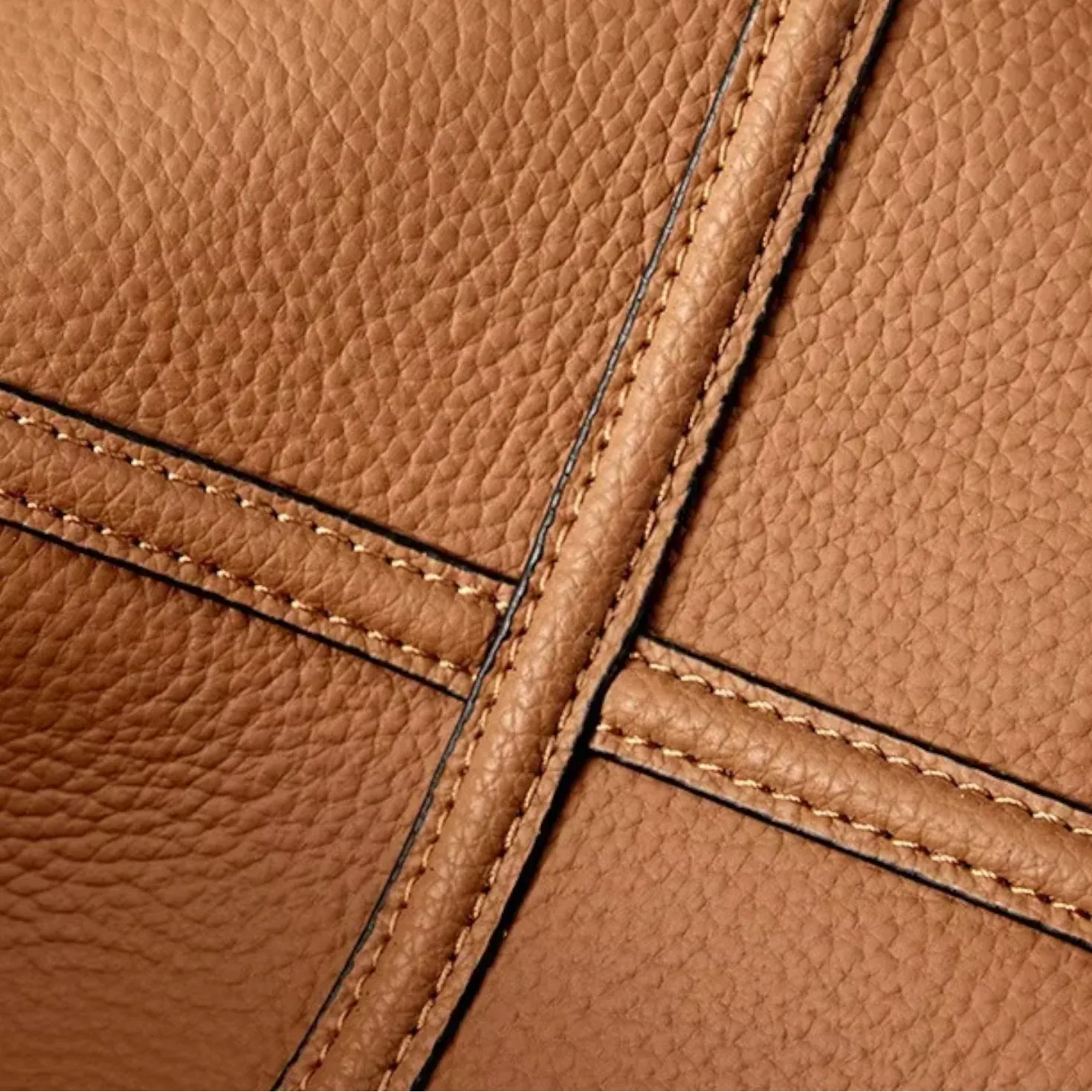 Sac seau cuir marron Marron