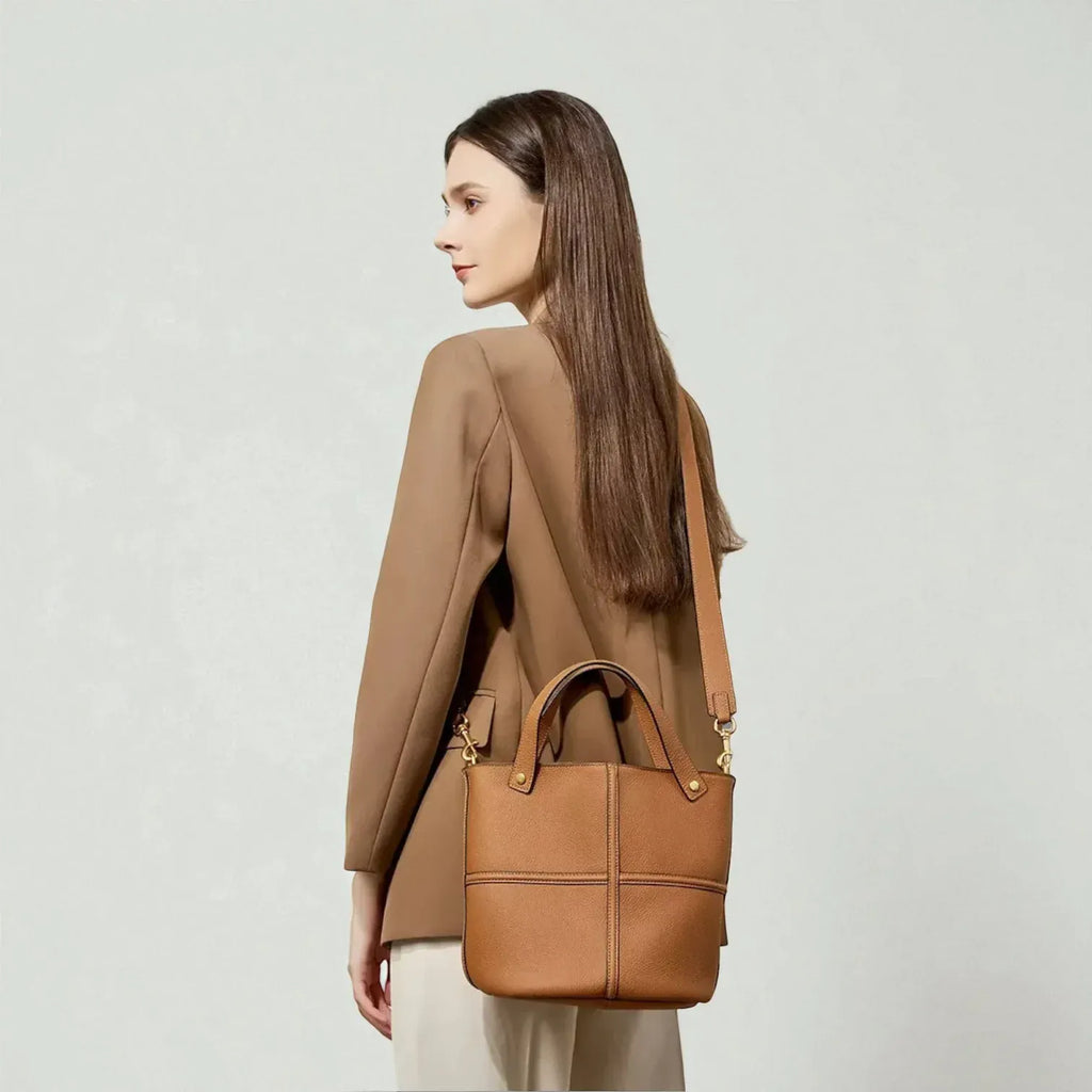 Sac seau cuir marron Marron
