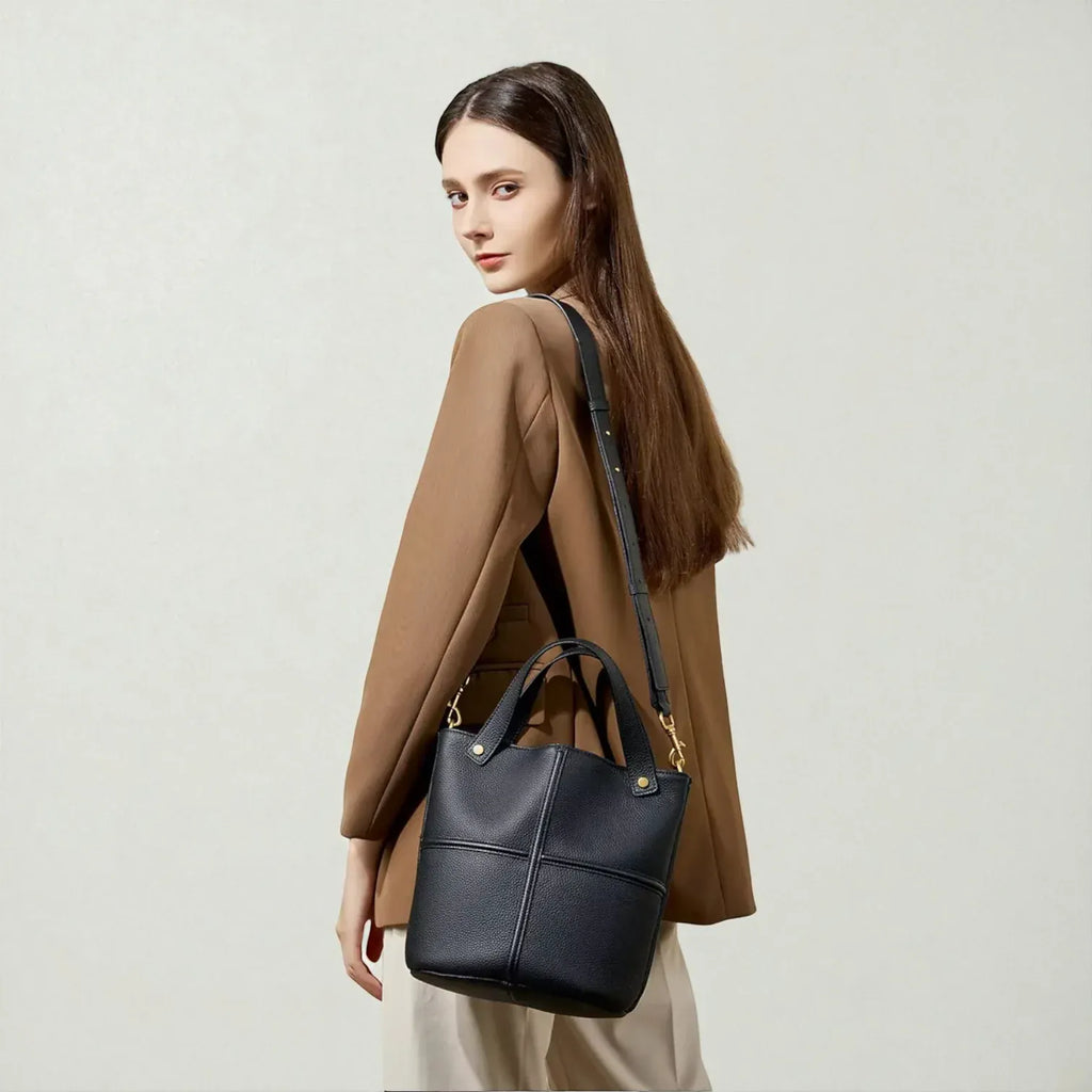 Sac seau cuir noir Noir