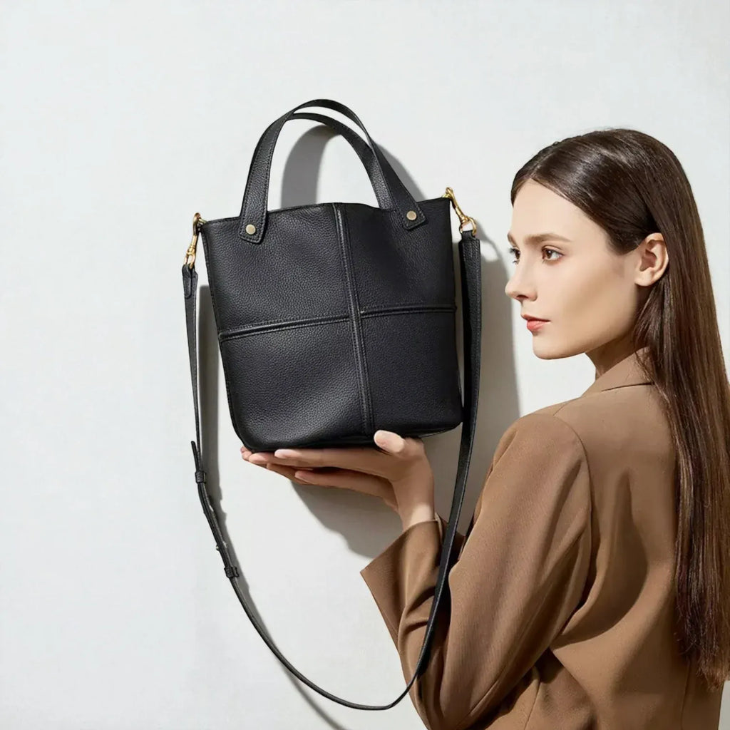 Sac seau cuir noir Noir