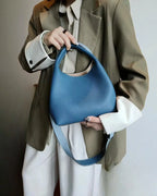 Sac seau cuir rabat arrondi