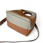 Sac seau cuir rabat arrondi