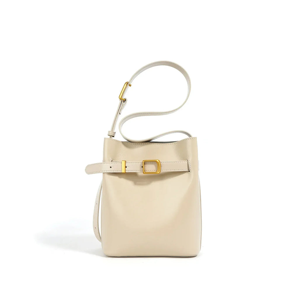 Sac seau cuir souple Beige