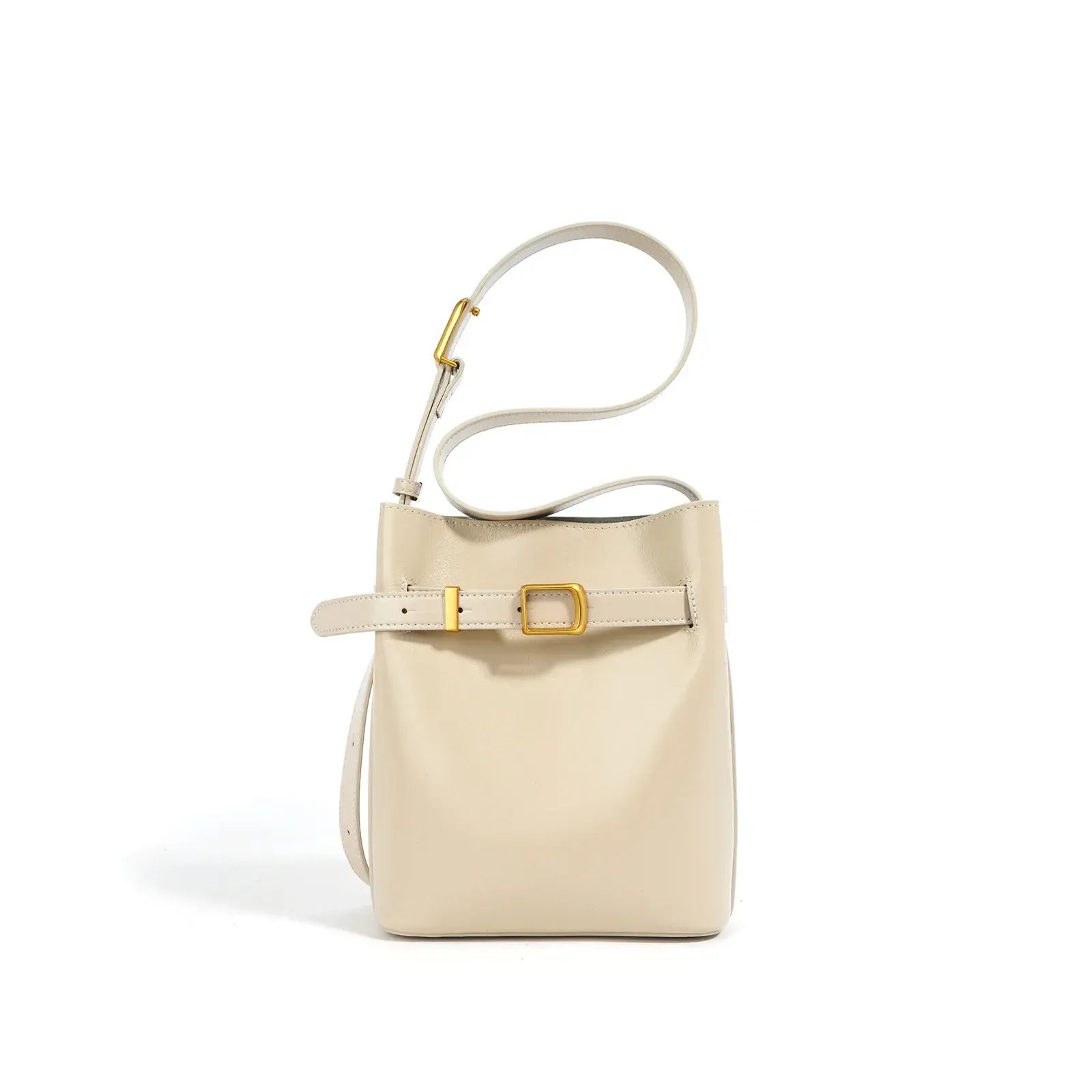Sac seau cuir souple Beige
