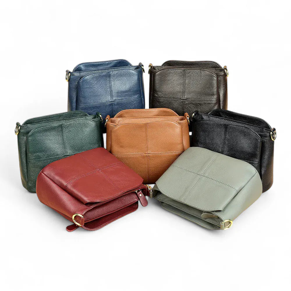 Sac seau cuir surpiqué