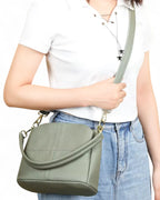 Sac seau cuir surpiqué