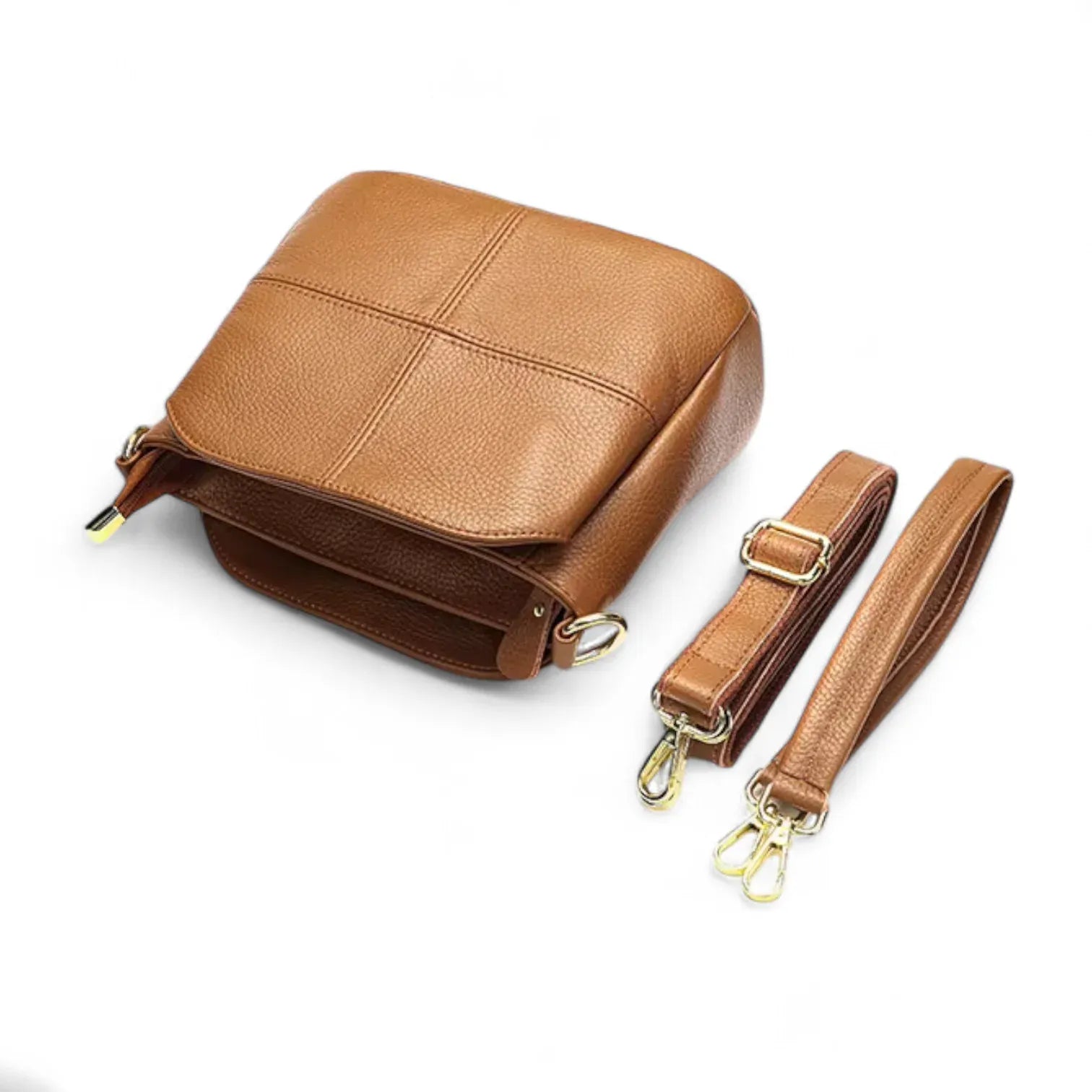 Sac seau cuir surpiqué