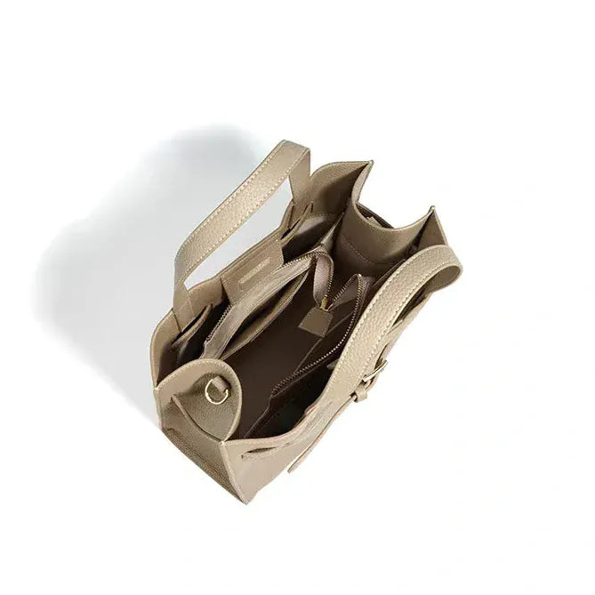 Sac seau cuir verni cognac