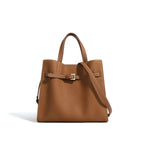 Sac seau cuir verni cognac Marron
