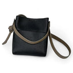 Sac seau en cuir brute