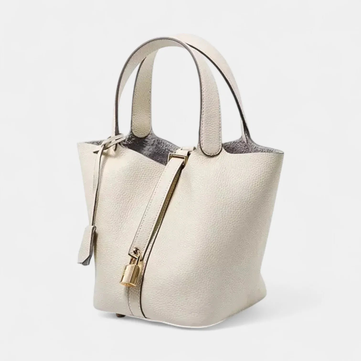Sac seau en cuir lock in