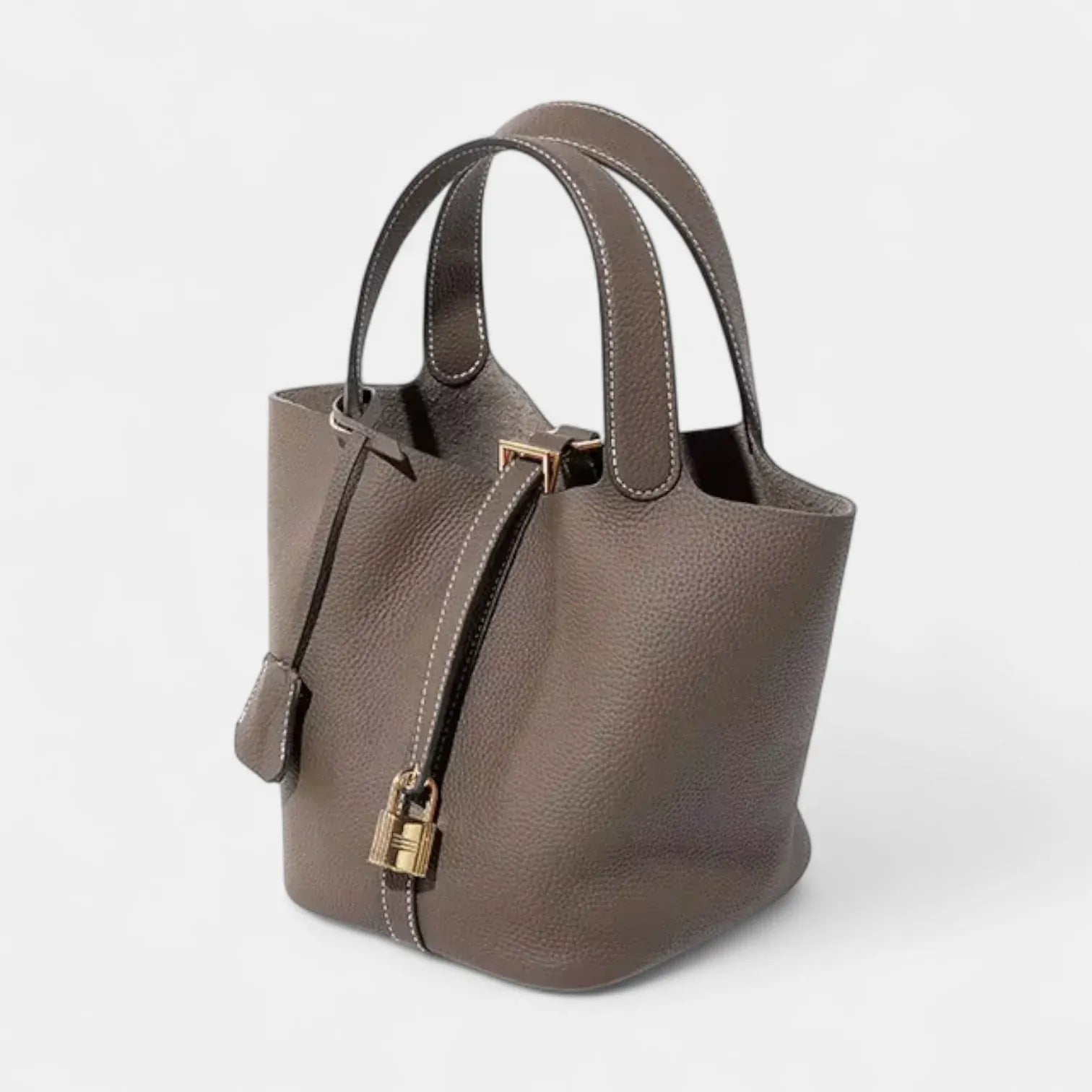 Sac seau en cuir lock in