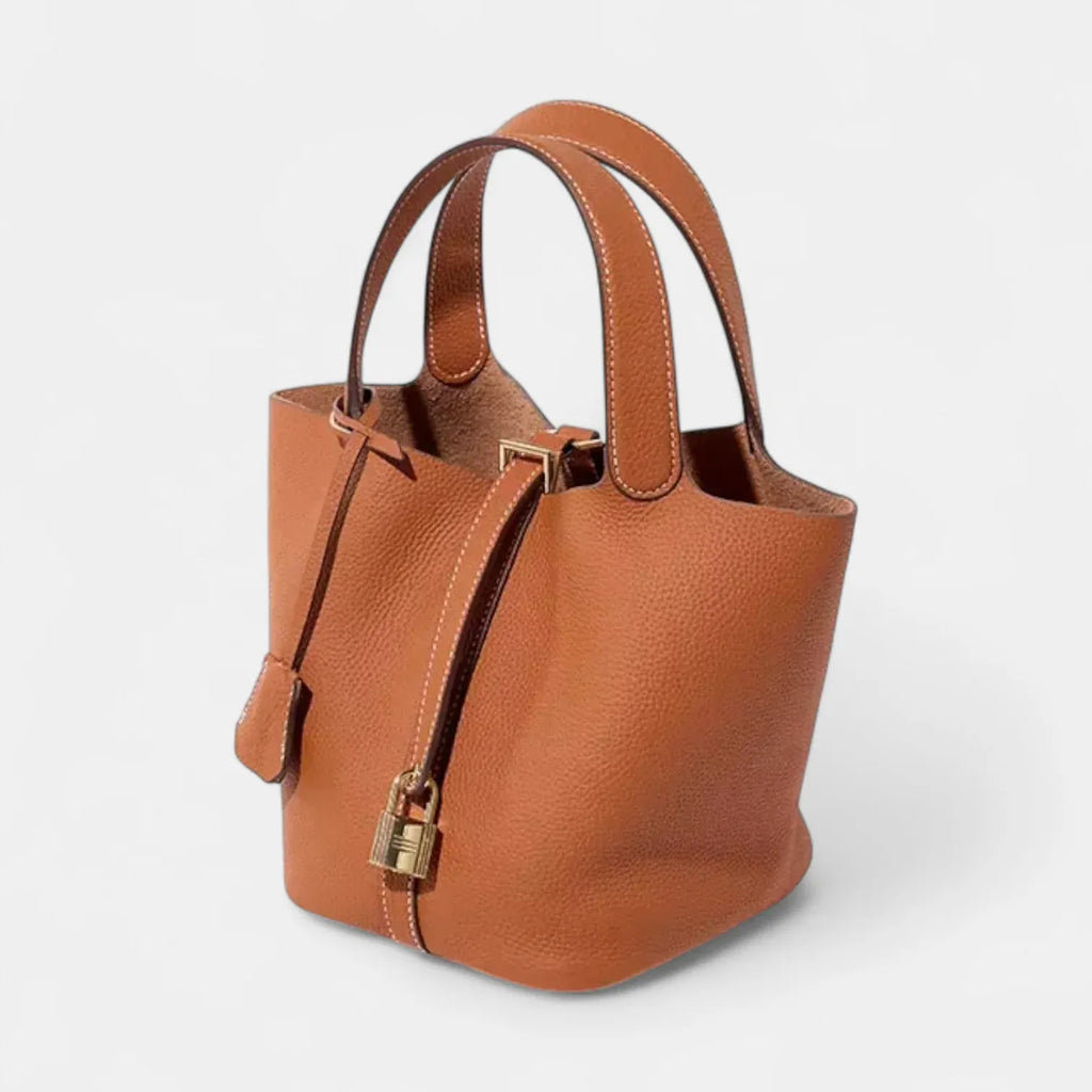 Sac seau en cuir lock in