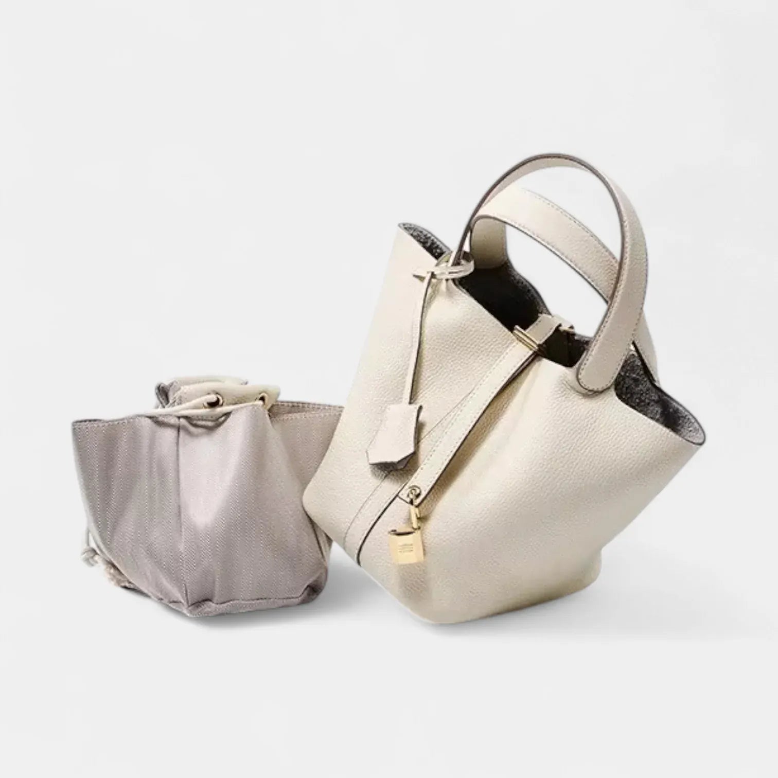 Sac seau en cuir lock in