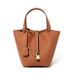 Sac seau en cuir lock in Marron