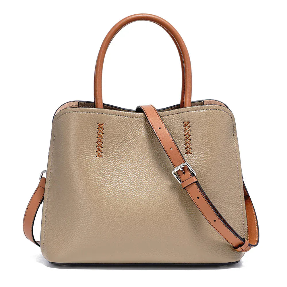 Sac seau en cuir porto Khaki