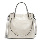 Sac seau en cuir structuré Beige