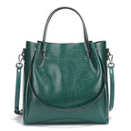 Sac seau en cuir structuré Vert