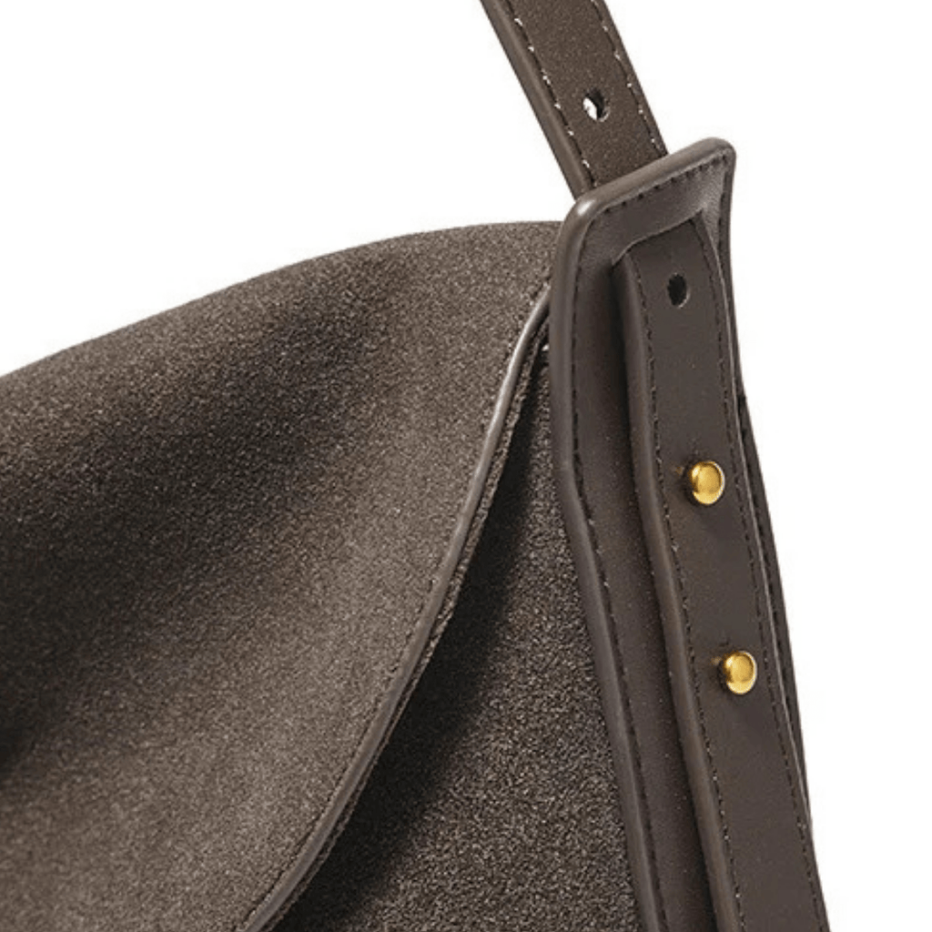 Sac seau en suédine rabattable