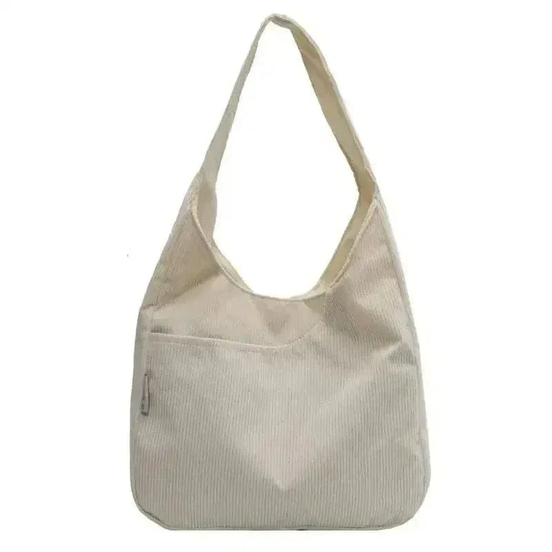 Sac seau en velours souple Blanc Crème