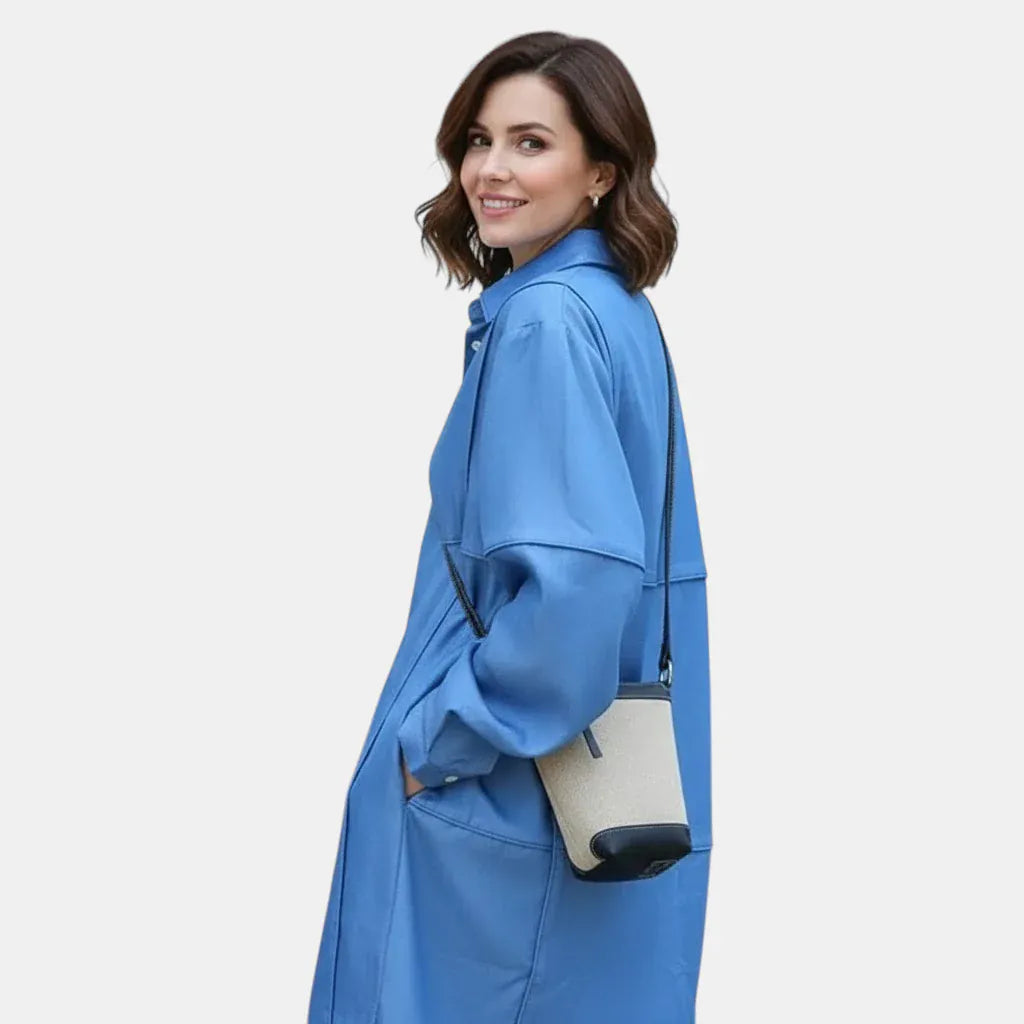 Sac seau étroit bicolore