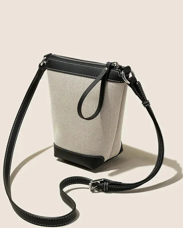 Sac seau étroit bicolore