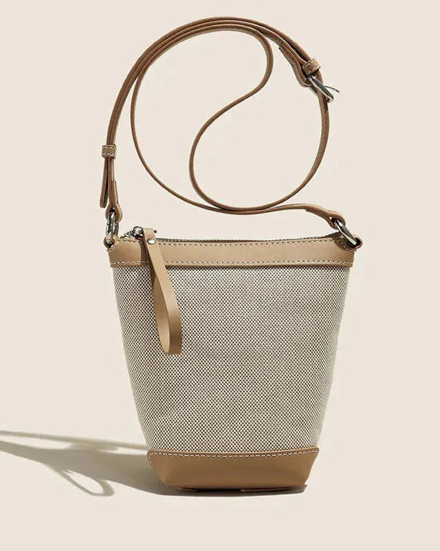 Sac seau étroit bicolore Abricot