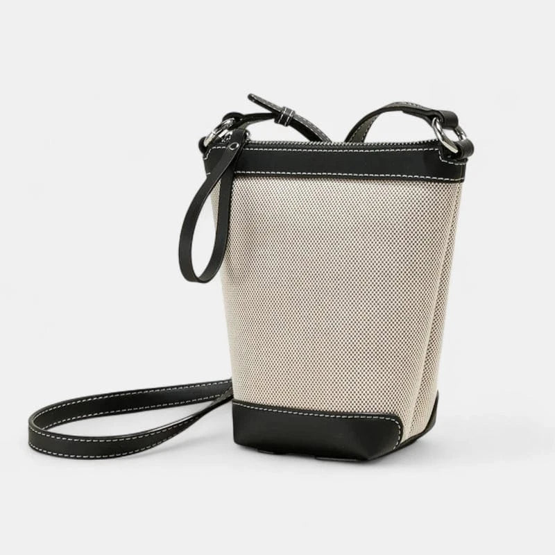 Sac seau étroit bicolore Noir