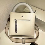 Sac seau étui en cuir Beige