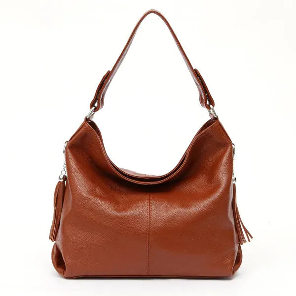 Sac seau large cuir souple Marron