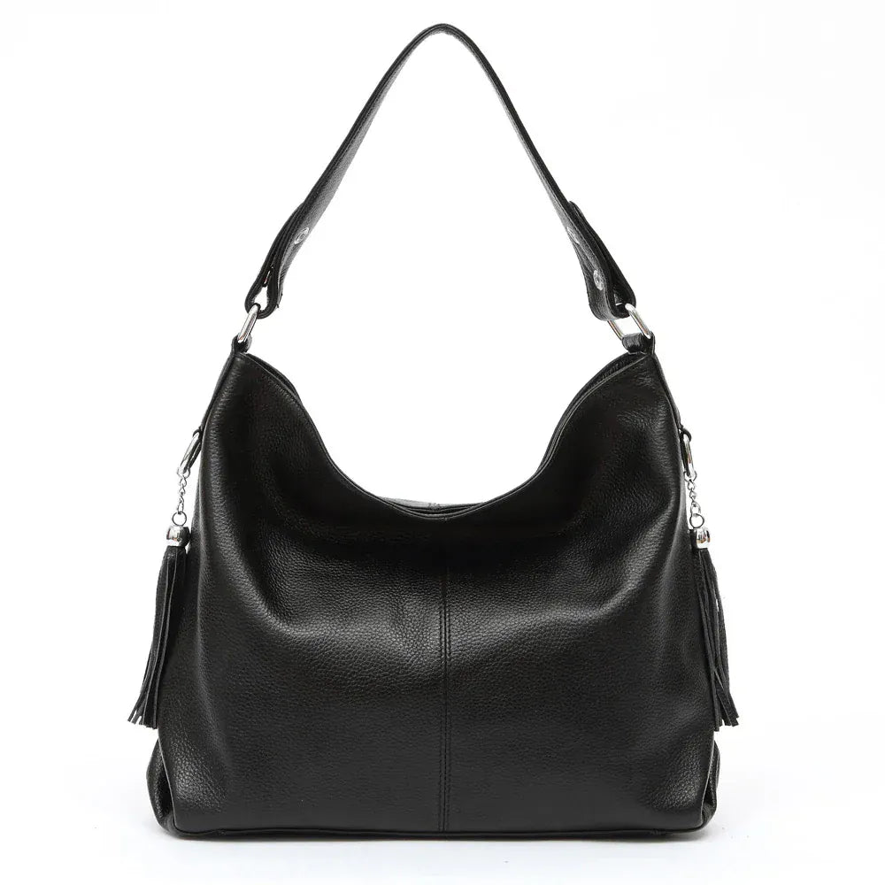 Sac seau large cuir souple Noir
