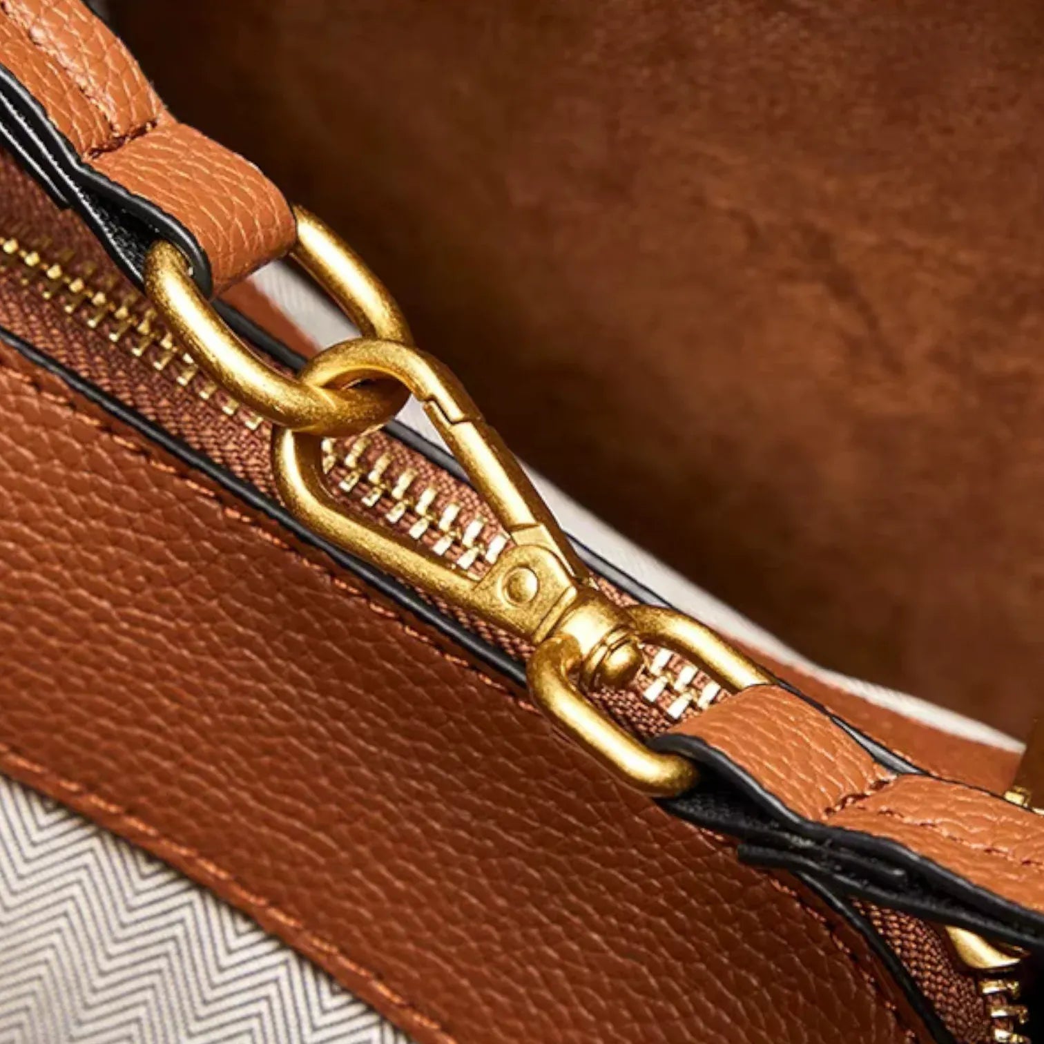 Sac seau marron cognac