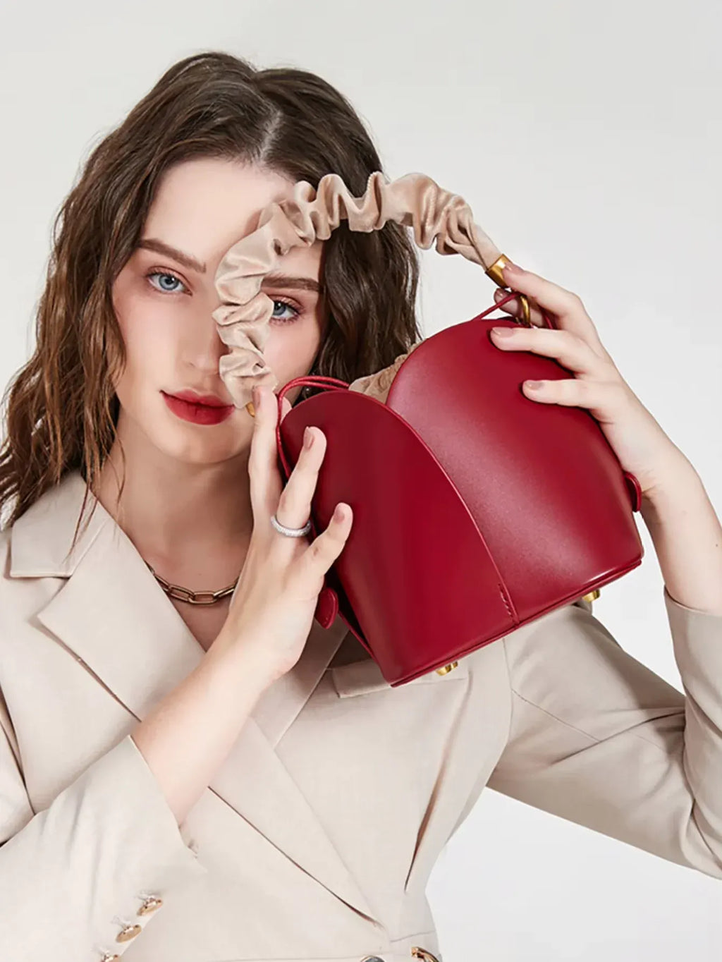 Sac seau pétale similicuir