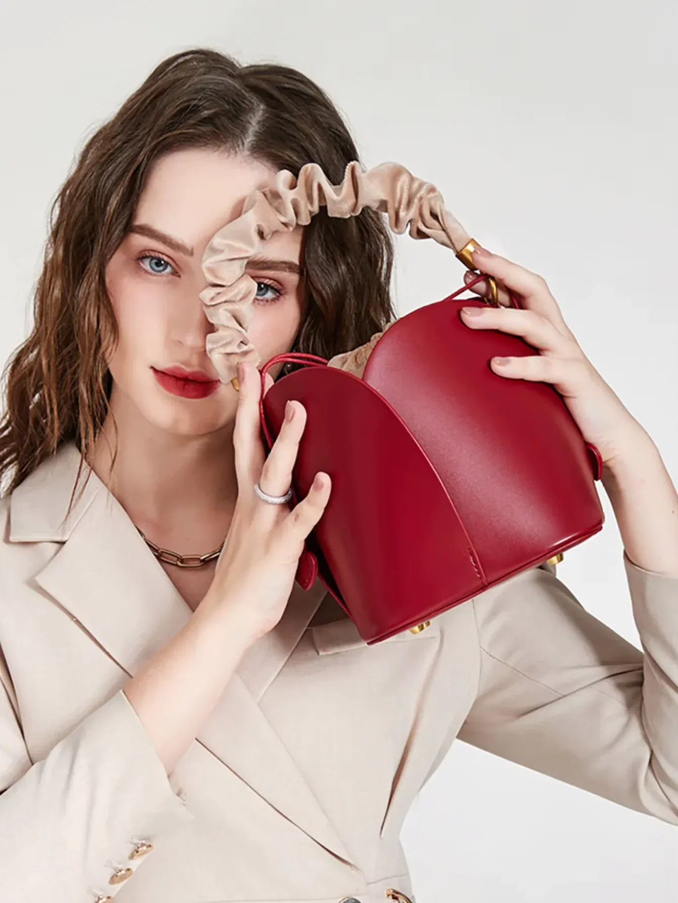 Sac seau pétale similicuir