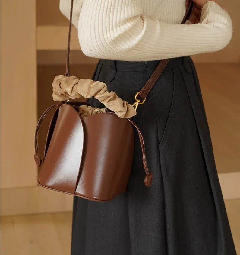 Sac seau pétale similicuir