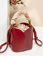 Sac seau pétale similicuir Rouge