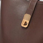 Sac seau plat en cuir