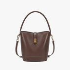 Sac seau plat en cuir
