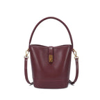 Sac seau plat en cuir Rouge / 24x8x15cm