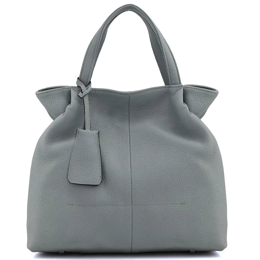 Sac seau pompon Bleu & Gris