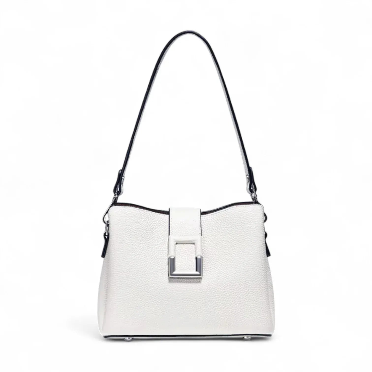 Sac seau rétro grainé Blanc / (20cm<Max Length<30cm)
