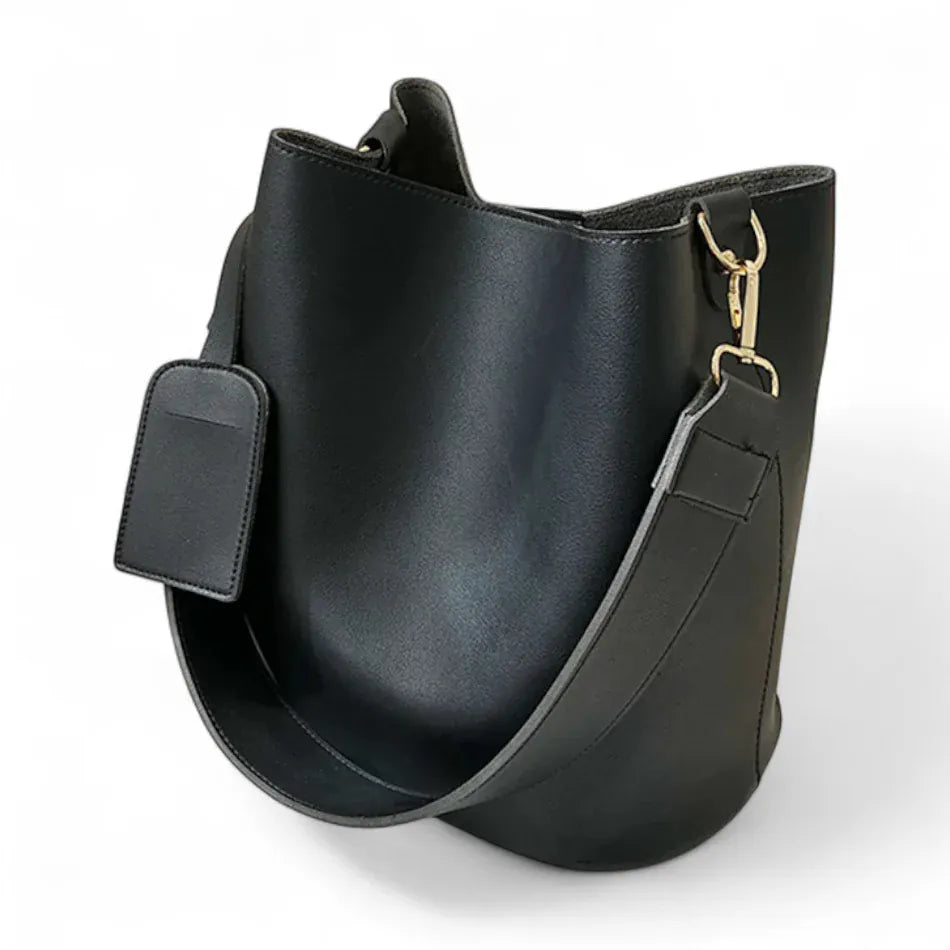 Sac seau sangle large minimaliste Noir