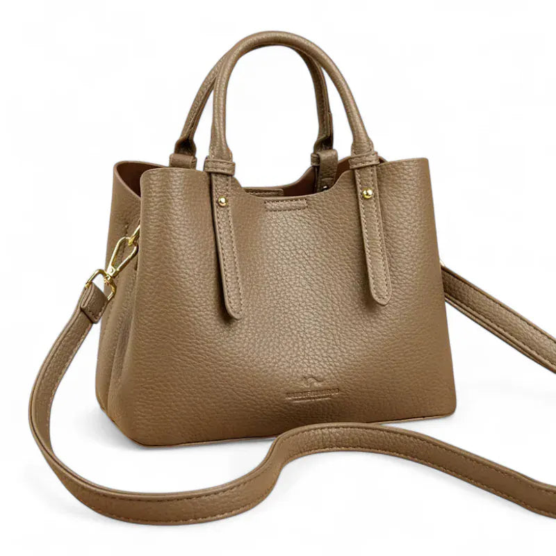 Sac seau simili cuir grainé marron