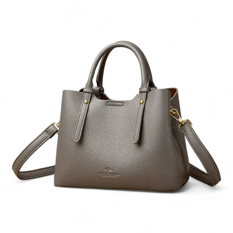 Sac seau simili cuir grainé marron