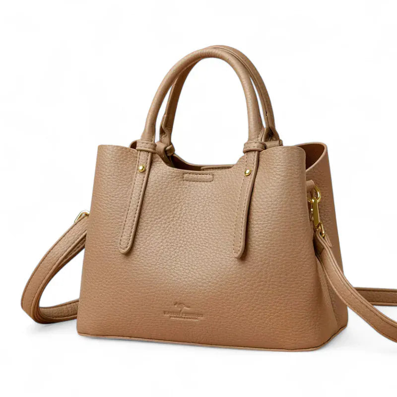 Sac seau simili cuir grainé marron