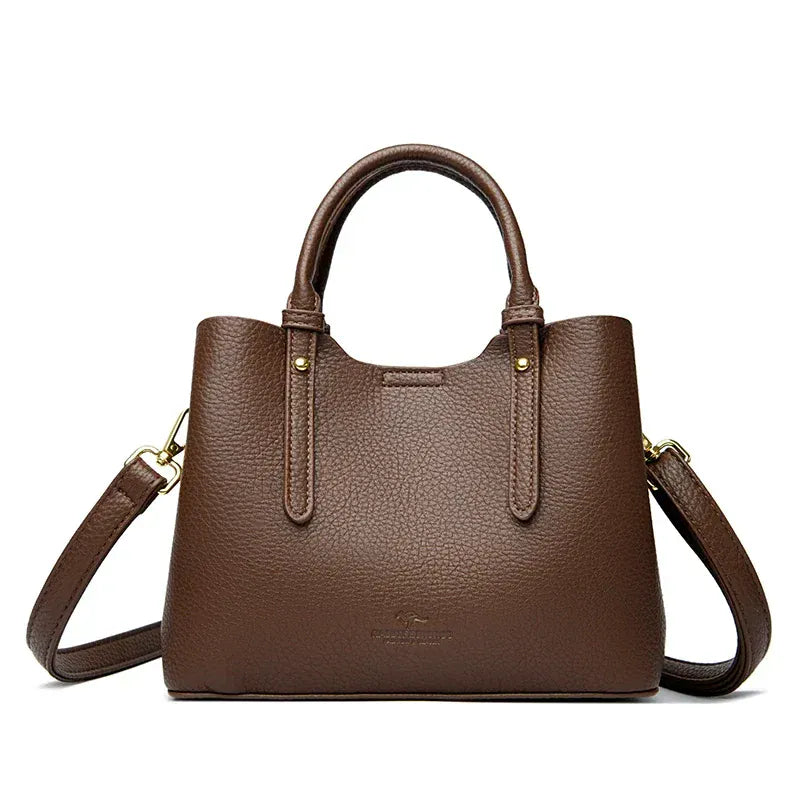 Sac seau simili cuir grainé marron Marron