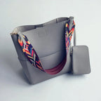 Sac seau similicuir argenté Gris