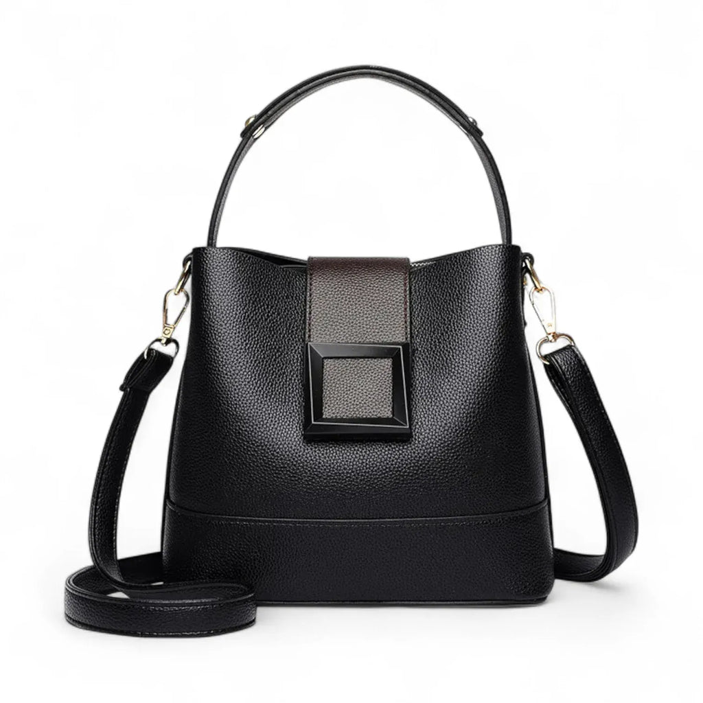 Sac seau similicuir grainé poche