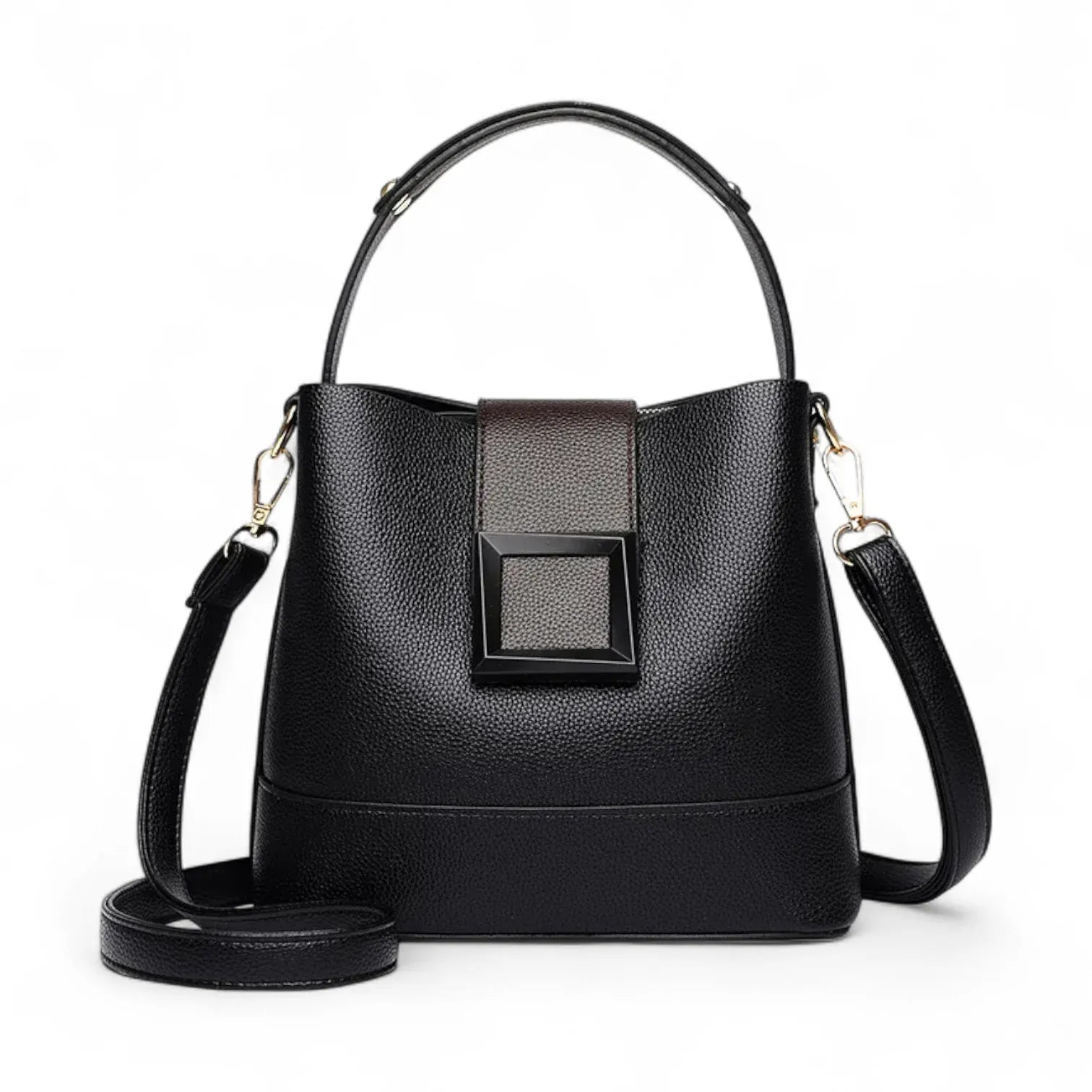 Sac seau similicuir grainé poche