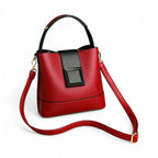 Sac seau similicuir grainé poche